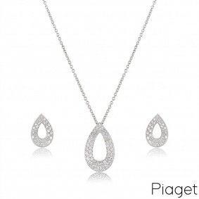 Piaget White Gold Diamond Pendant & Earring Suite
